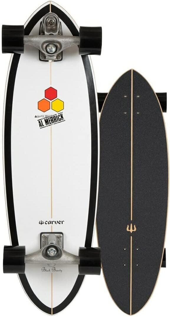 Carver x Channel Island Surfskate Complete Board Black Beauty C7 Raw (White)
